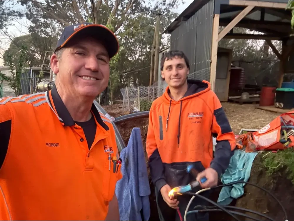 Robbie and Campbell joining an underground mains cable