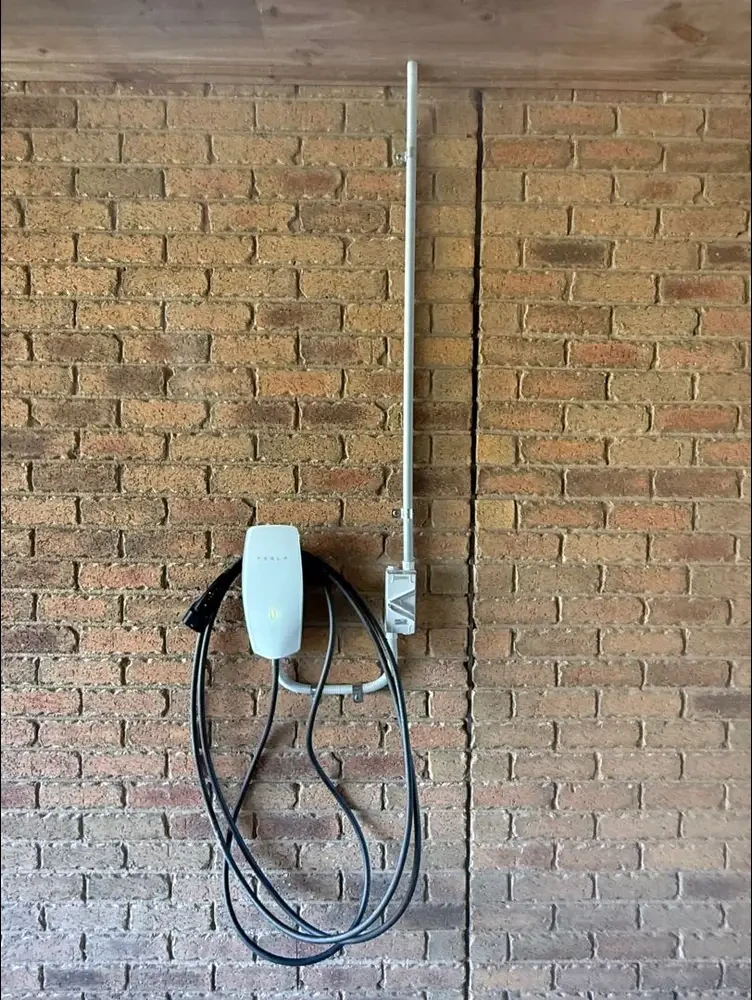 Tesla EV charger wall installation