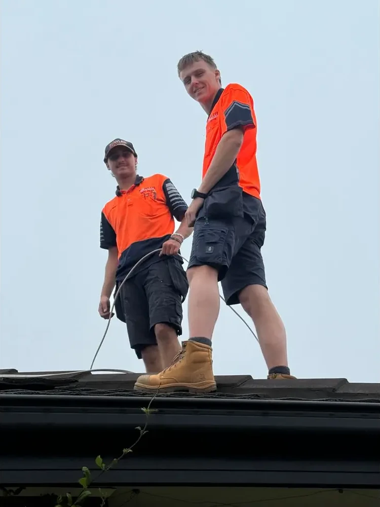 Data cabling run across a roofline